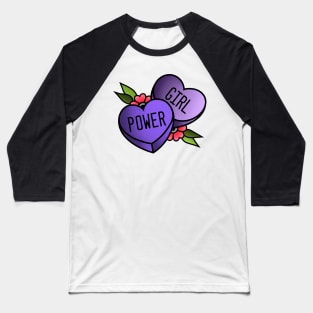 Girl Power Candy Sweet Heart Baseball T-Shirt